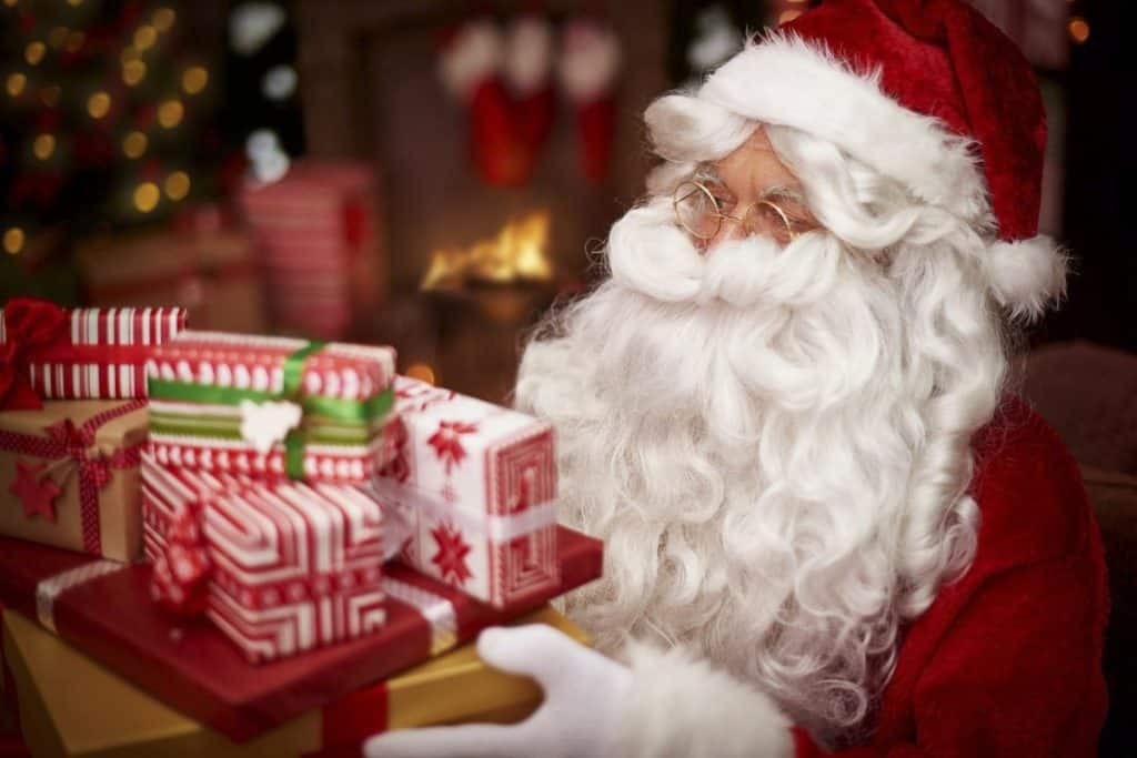 Santa Claus holding presents