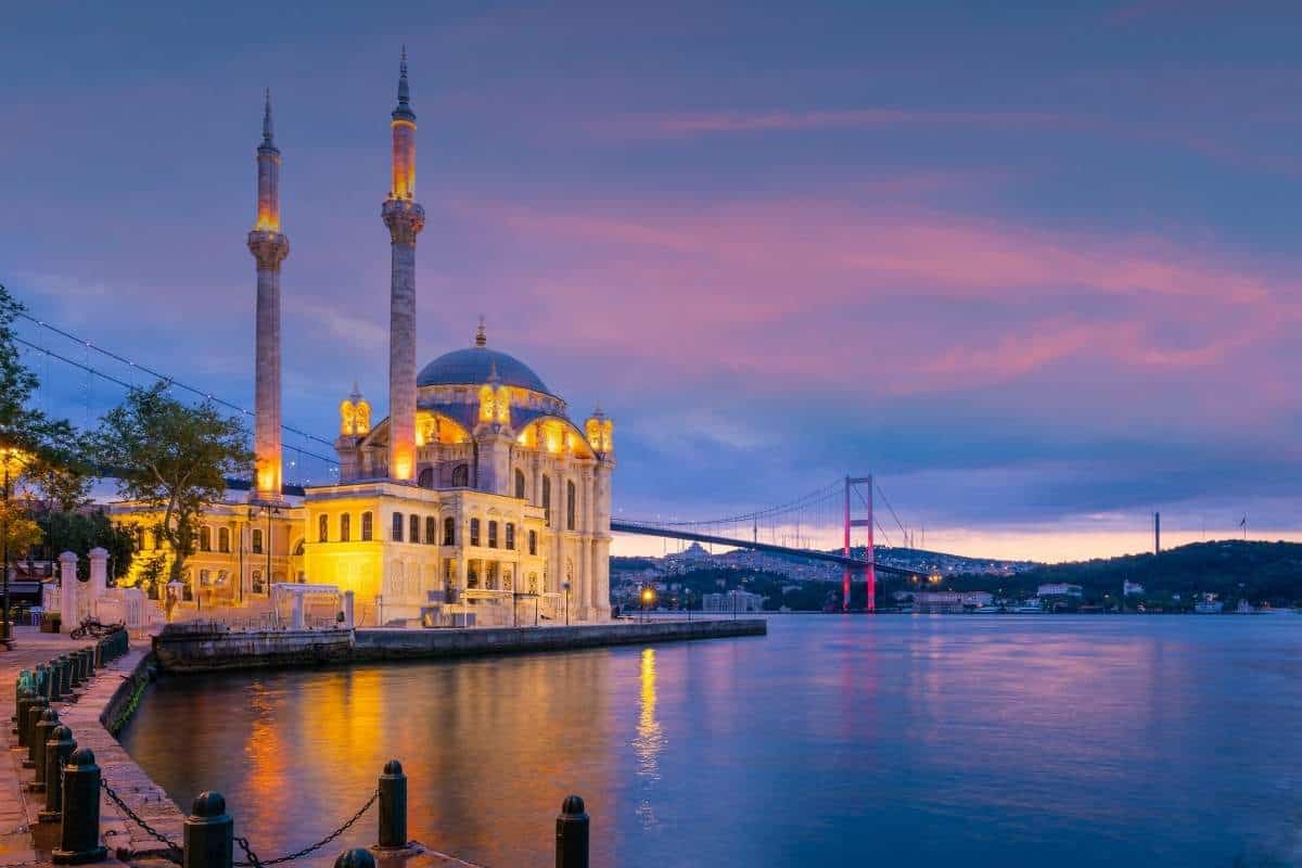 Ortakoy mosque on shore bosphorus Istanbul