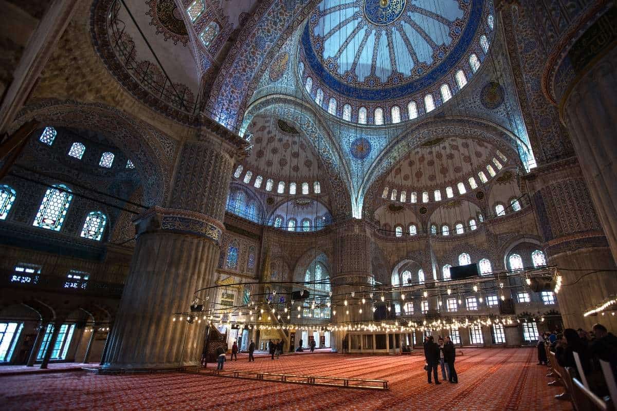 Inside View of Sultan Ahmed Mosque Istanbul