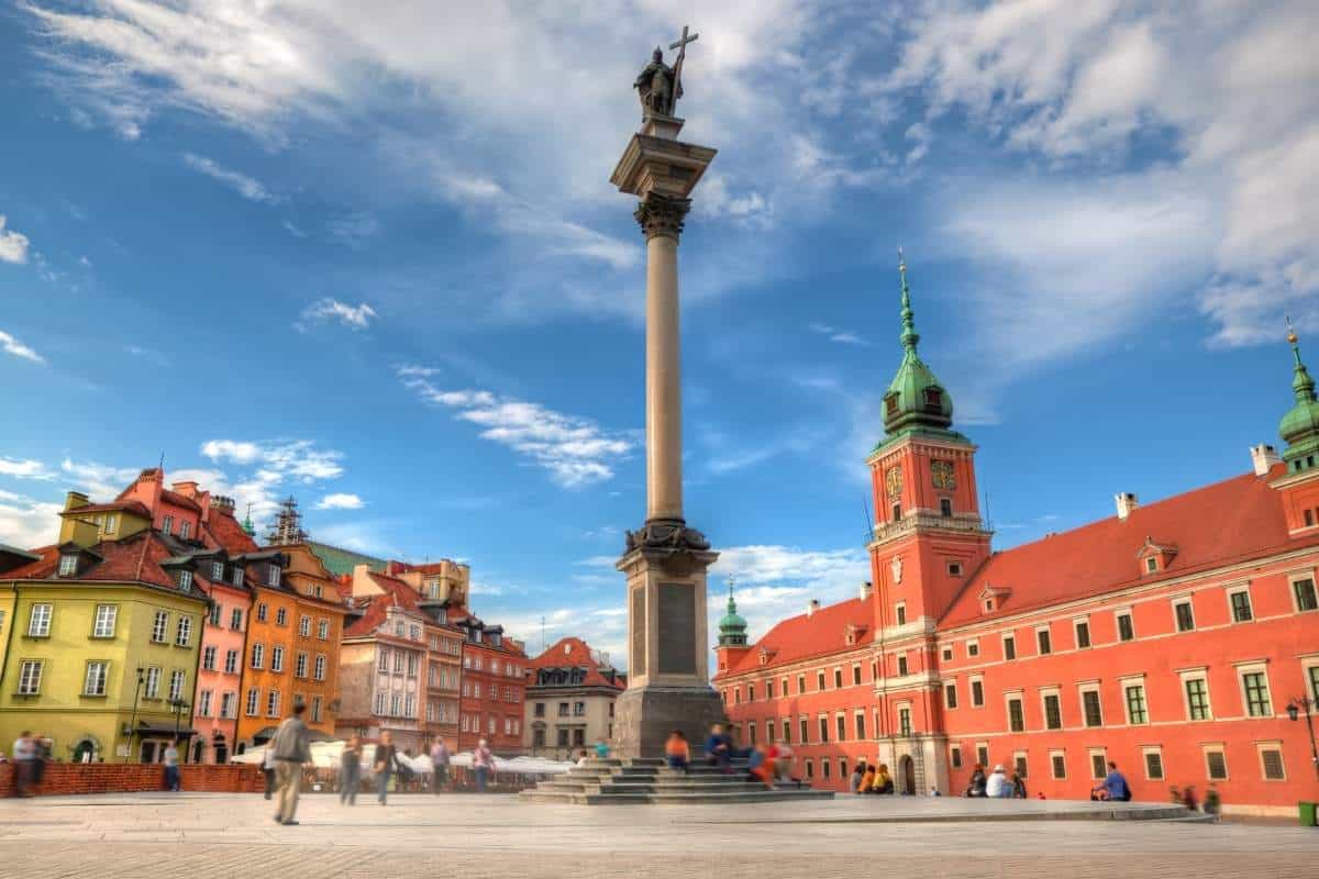 The square in old town of Warsaw, Poland