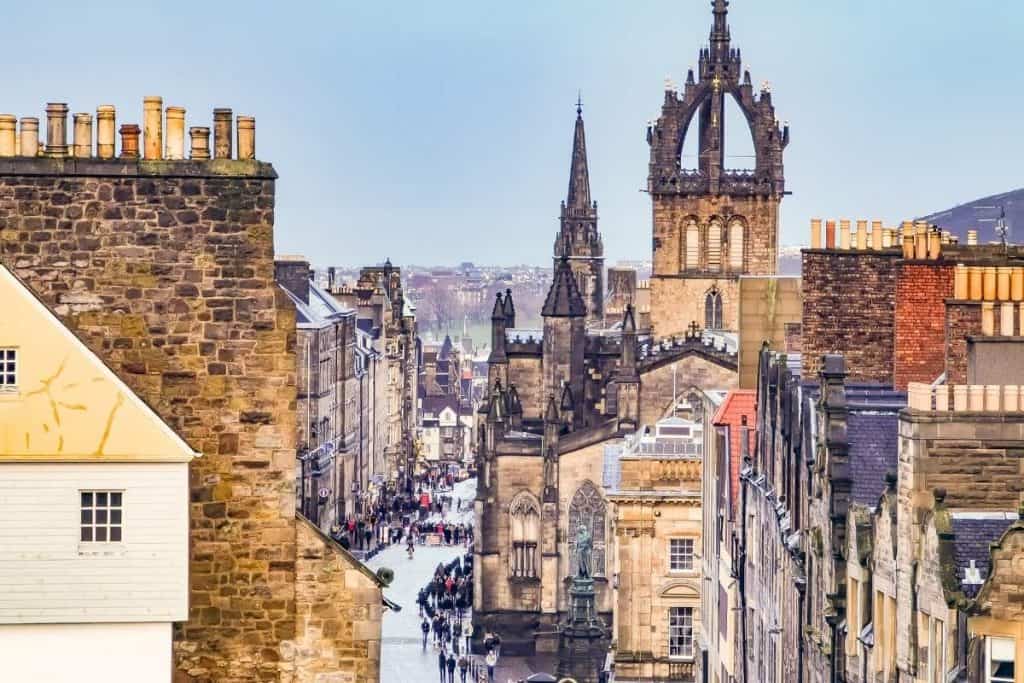 View down the Royal Mile in Edinburgh, Scotland