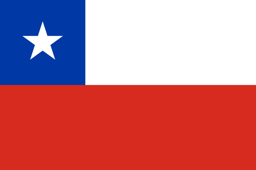 Flag of Chile in red, white, and blue colors 