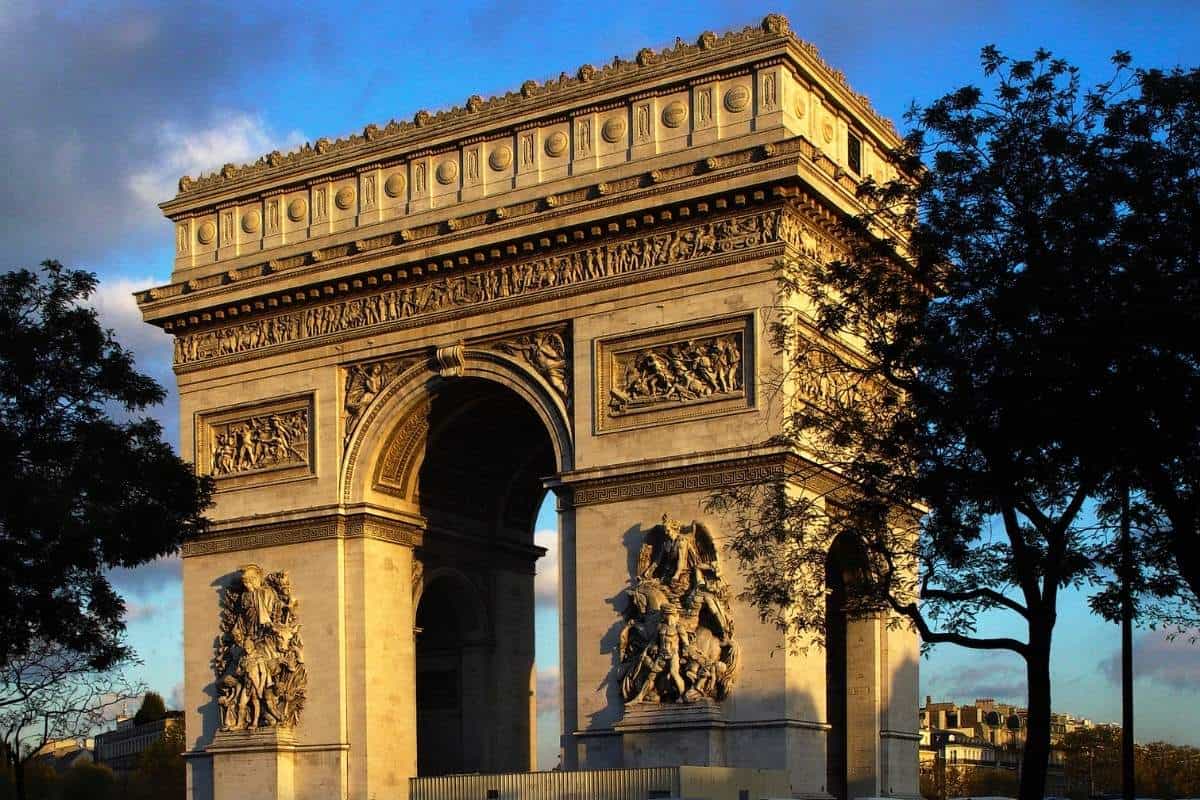 The Arc de Triomphe in Paris, France