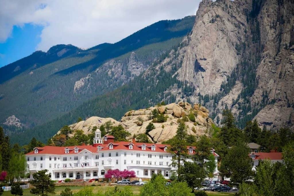 Famous Stanley Hotel in beautiful Estes Park in the Rocky Mountains of Colorado