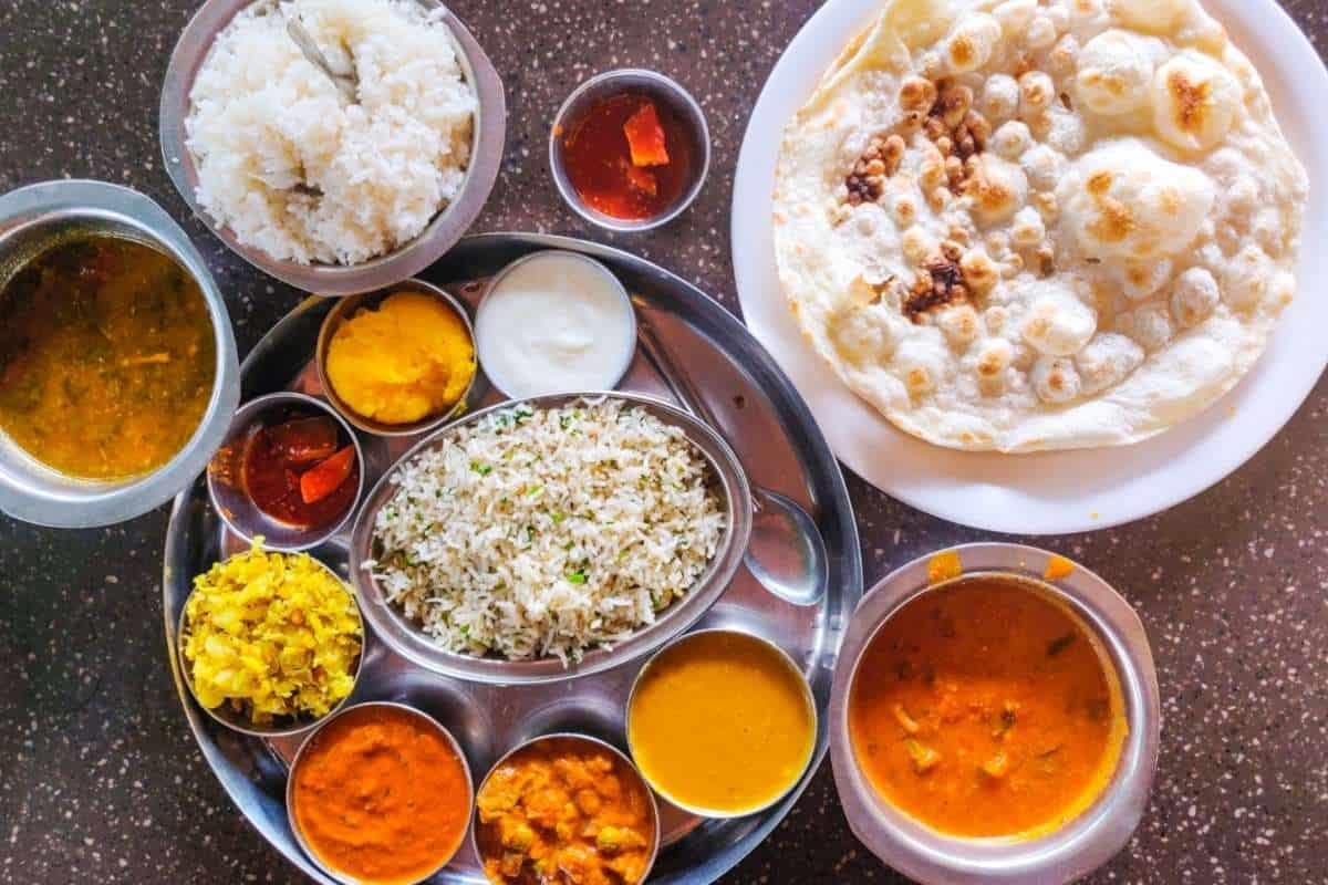 A spread of food from India