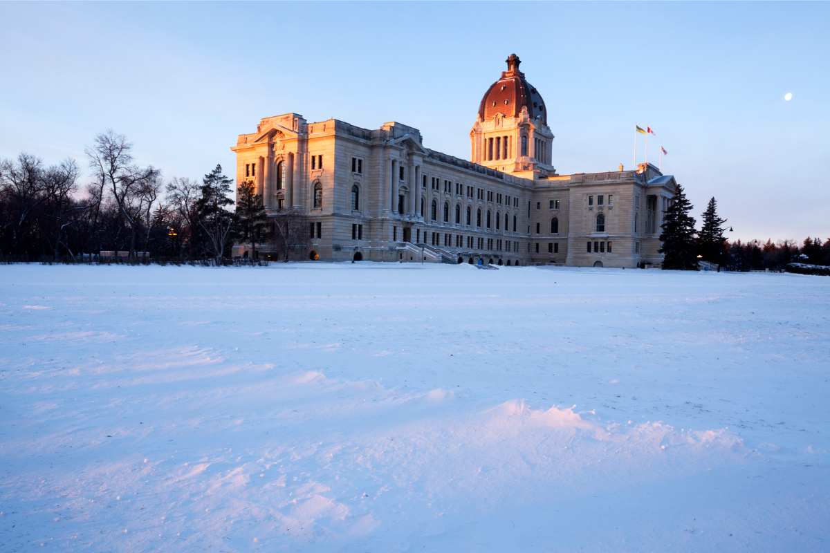 The legislature building in Regina, Saskatchewan