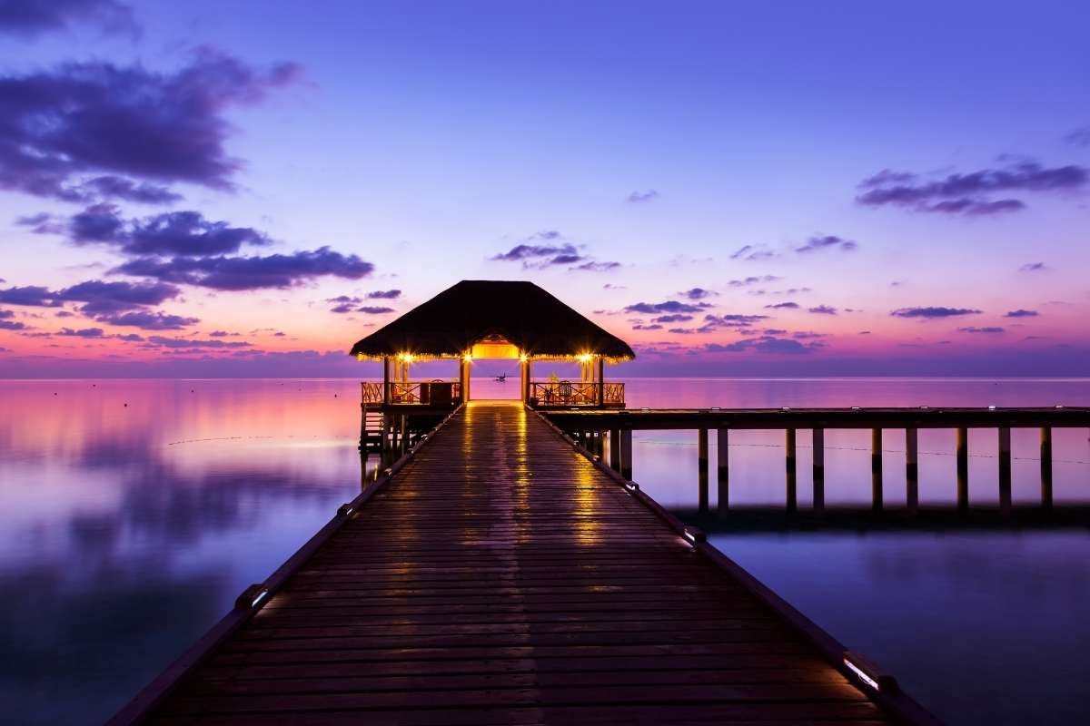 A beautiful sunset in the Maldives