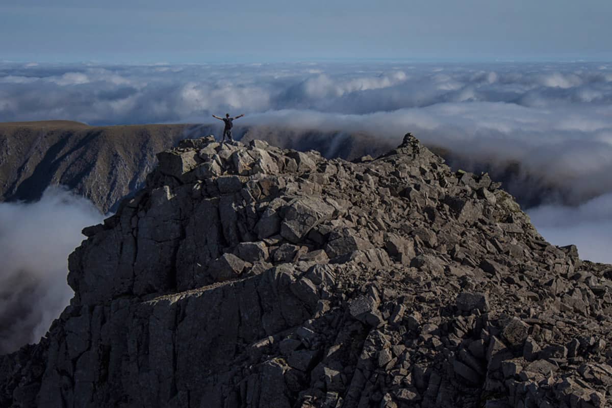 The peak of Ben Nevis in Scotland