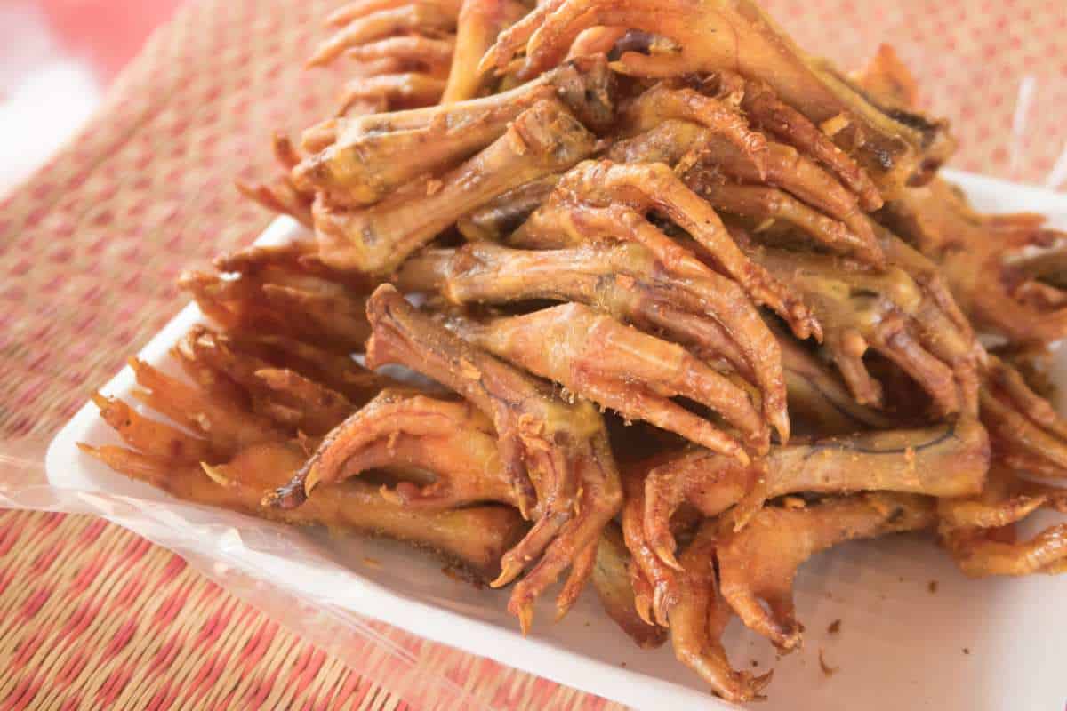 Grilled chicken feet