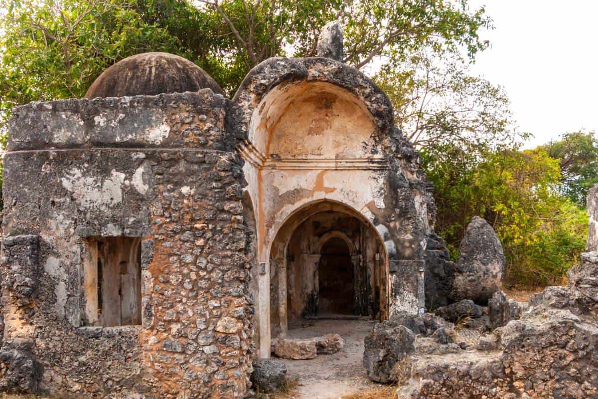 Old mosque ruins at an abandoned trading port in Africa