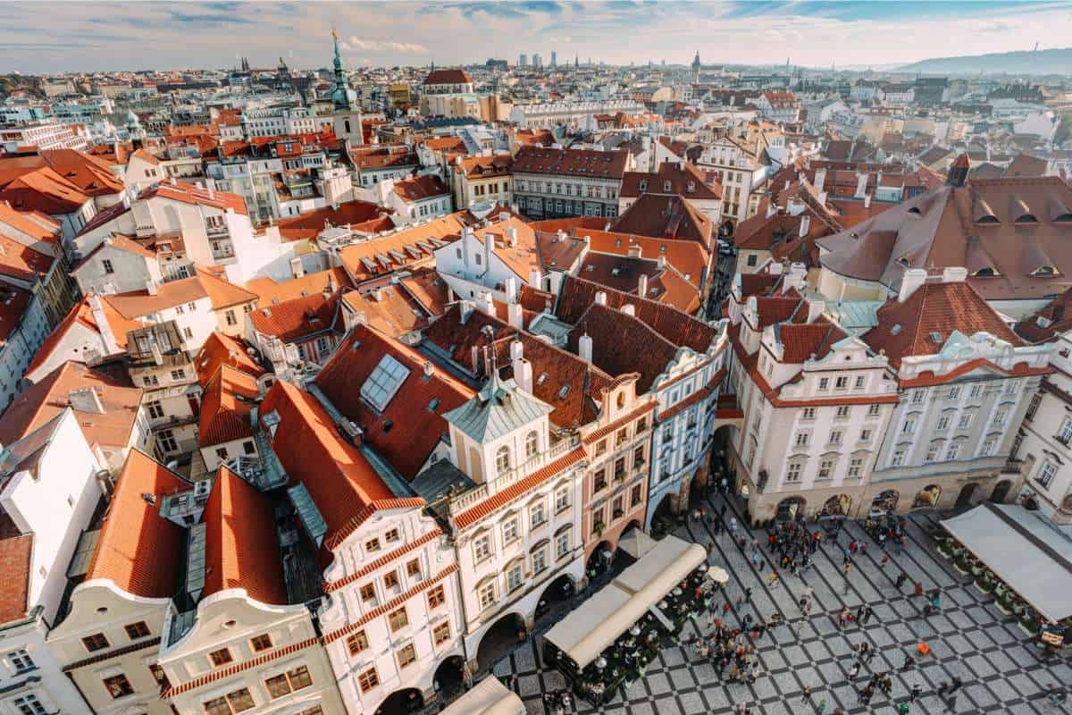 A bird's eye view of Prague