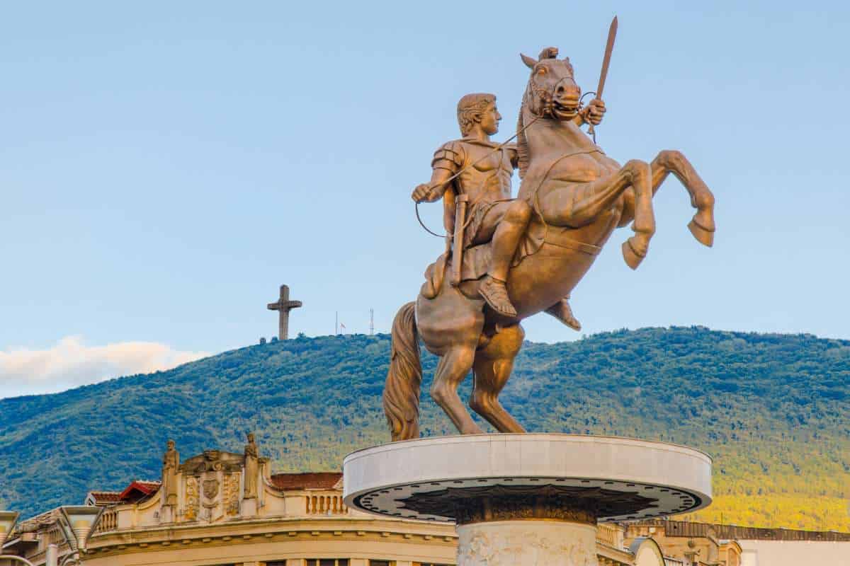 A statue of Alexander the Great in Skopje.