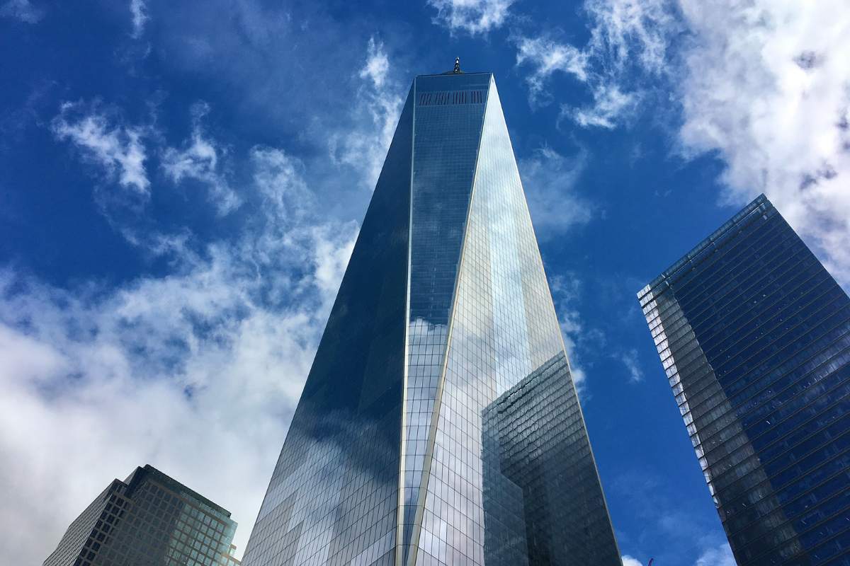 looking up at the new World Trade Centre building
